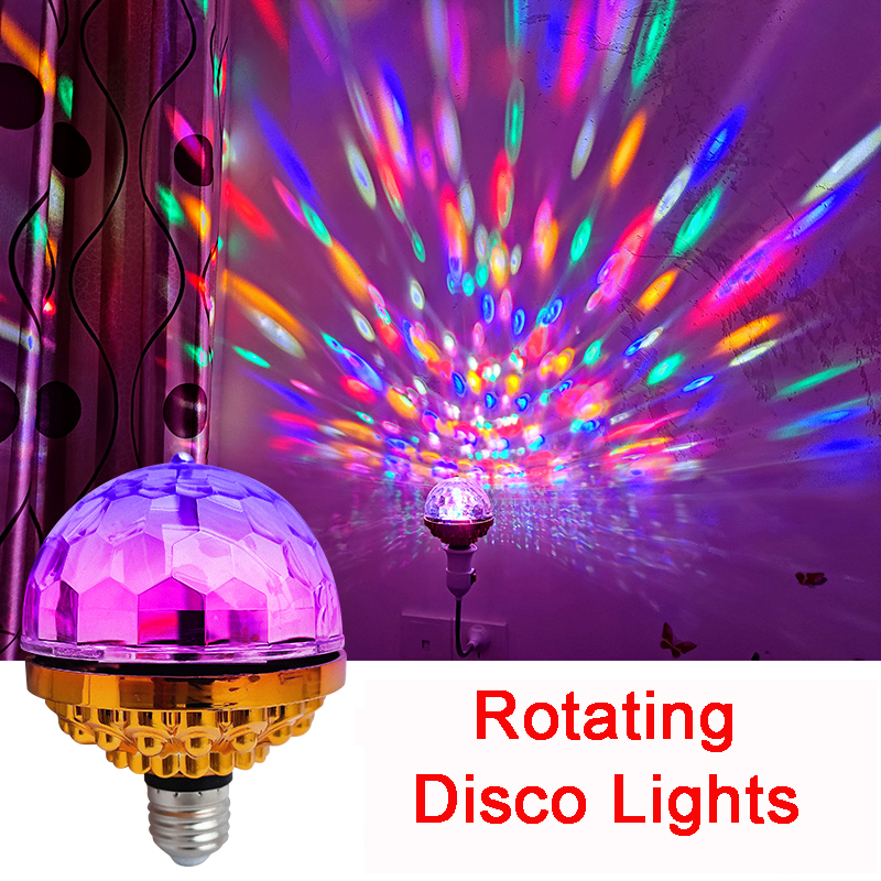 6W E27 Rotating Lamp RGB Disco Party Light LED Crystal Stage Strobe DJ ...
