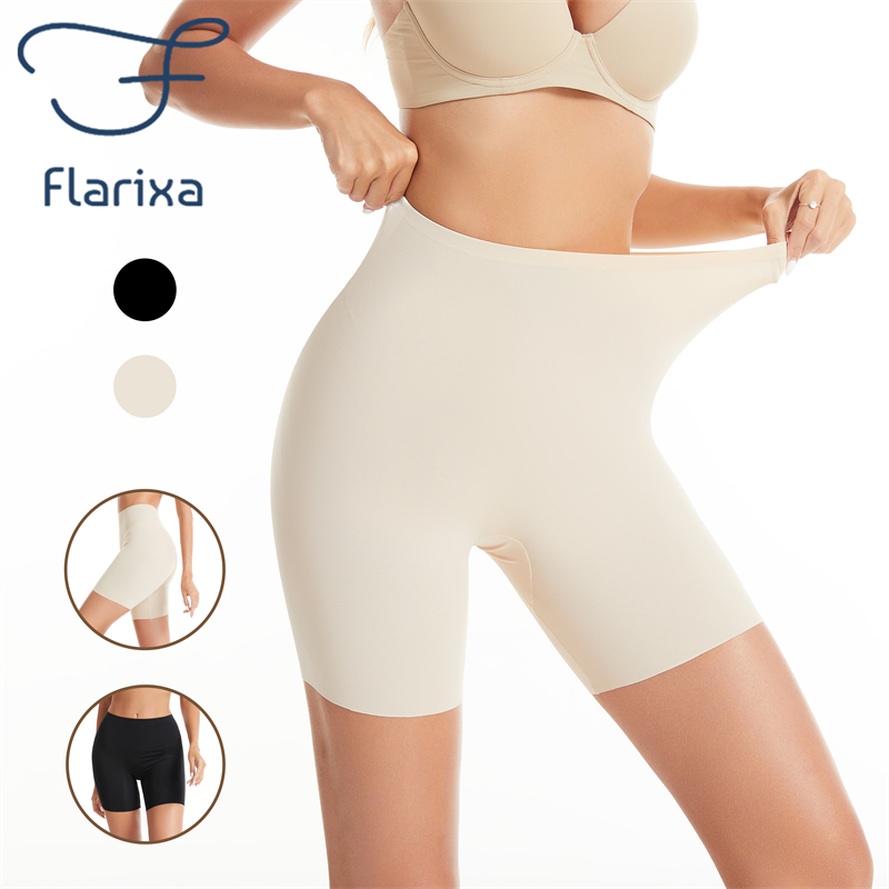 Flarixa Seamless Safety Pants High Waist Slip Shorts Women Stretch