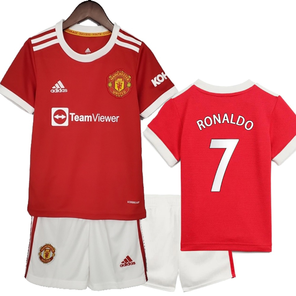 Manchester United Home Away Soccer Jersey Ronaldo Kids Kit Football ...