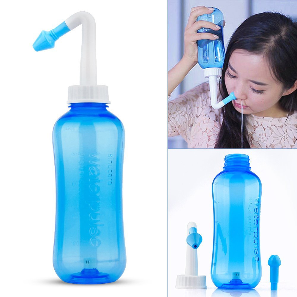 300ml Nose Wash System Sinus Allergies Relief Nasal Pressure Rinse Neti ...