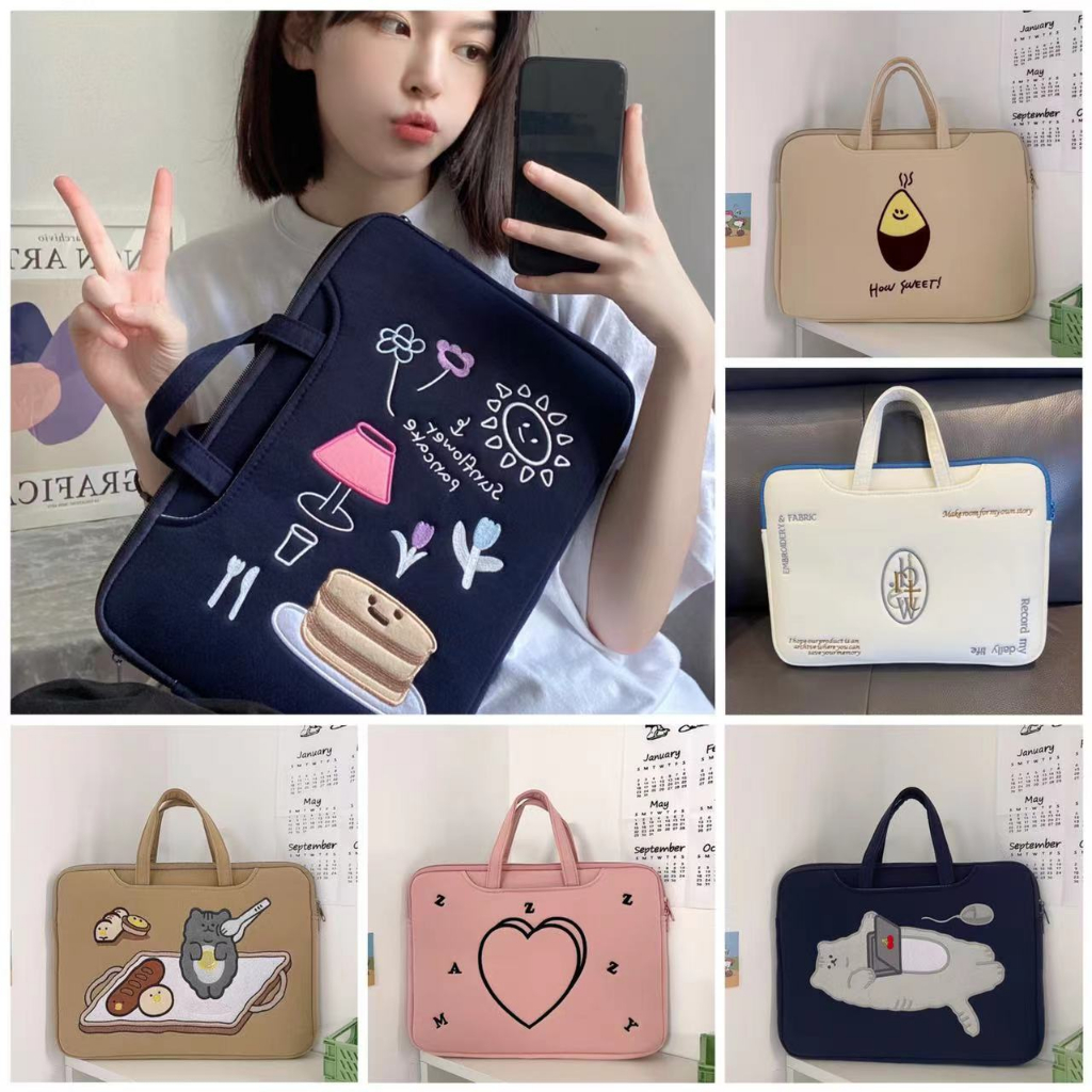 Laptop bag ins Korean style embroidery laptop sleeve bag