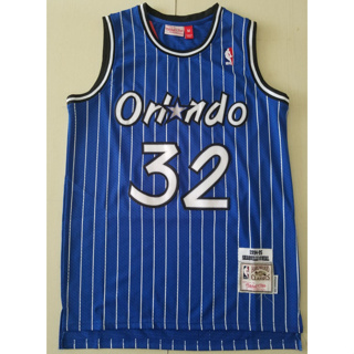 SHAQUILLE O'NEAL Nike Orlando Magic 32 Jersey / Size XL White/Blue/Blk  Striped