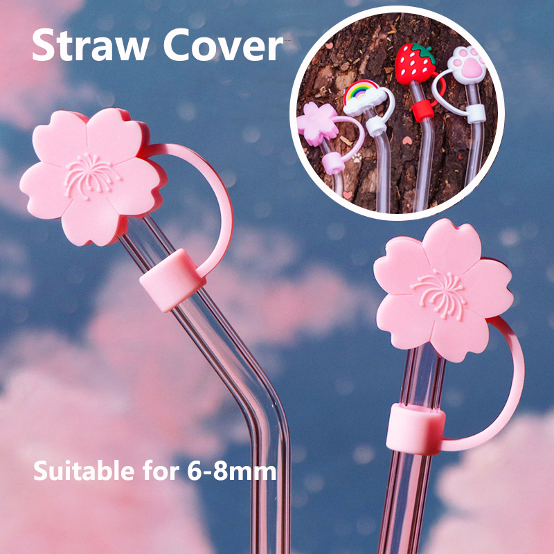 Starbucks Straw Sleeve Reusable Silicone Straw Stopper Seal Drinking Dust Cover Cup Accessories