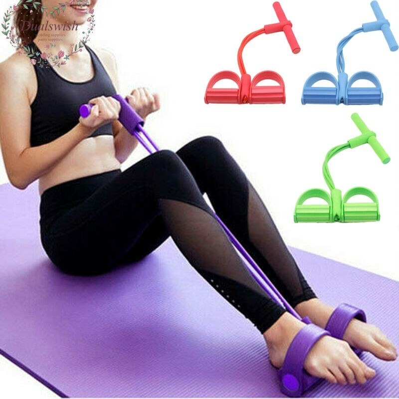 Dualswish Yoga Pedal Puller Elastic Sit Up Pull Rope with Foot Pedal