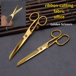Ribbon Cutting Scissors Giant Scissors Large Scissors for Ribbon Cutting  Ceremony Gold Scissors for Ribbon Cutting Professional Scissors for Fabric  Heavy Duty Scissors for Cutting Plastic Cardboard 