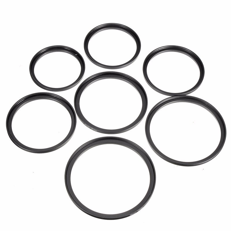 Metal Step Up Rings Aluminum Universal Lens Adapter Filter Set 37-49-52 ...
