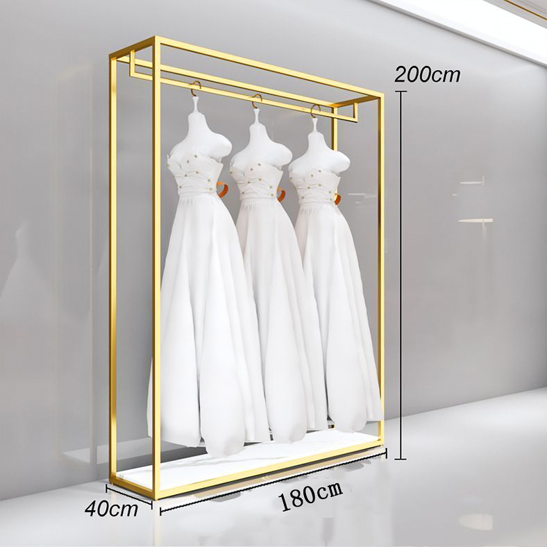 Nano Gold Wedding dress display rack Clothing shop display rack dress ...