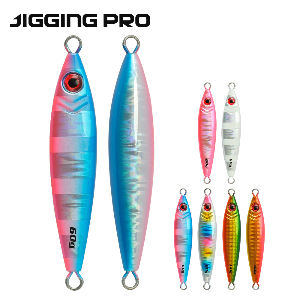 Jigging pro Lead Metal Jig Blade Shotel Vertical Jigging Lure 60g 80g with Double  Assist hook Fishing Lure Hard Bait Slow Pitch Jig Glow Fishing Jigs Fishing  Lure