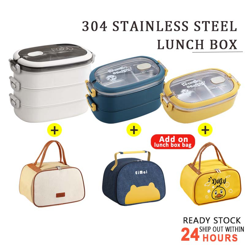 304 Stainless Steel Lunch Box Bento Box Food Container Food Carrier Thermal Lunch Box YM13