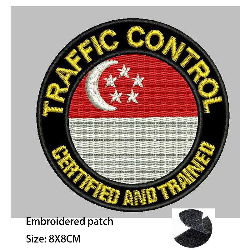 Flag Patches Singapore Morale Badge 3D Embroidered Backpack Sticker
