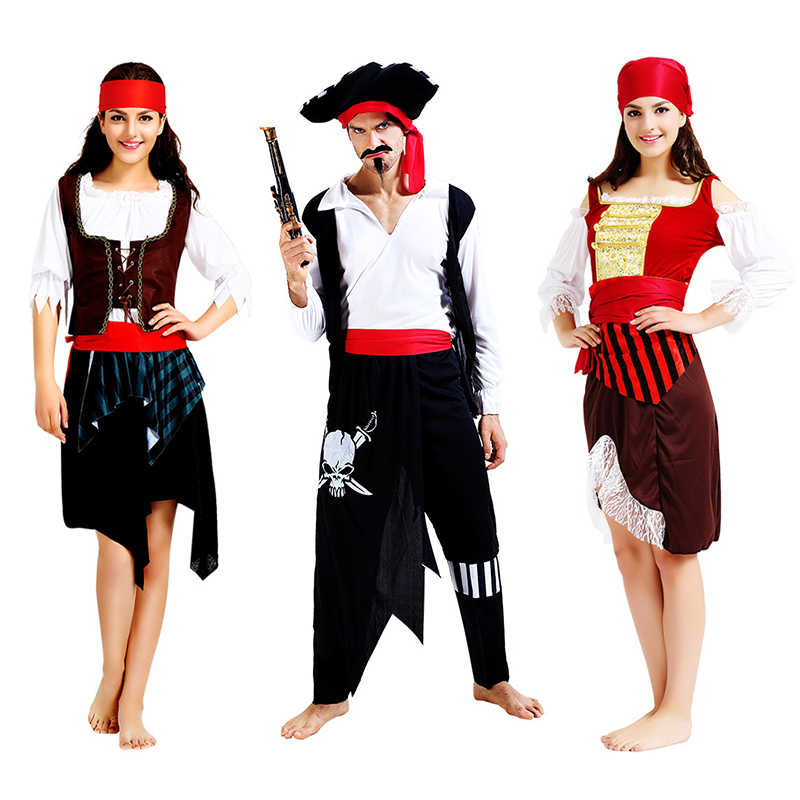 Captain Jack Sparrow Costume Adult Men Women Pirate Pirates Of The Caribbean Cosplay Female Male 6961