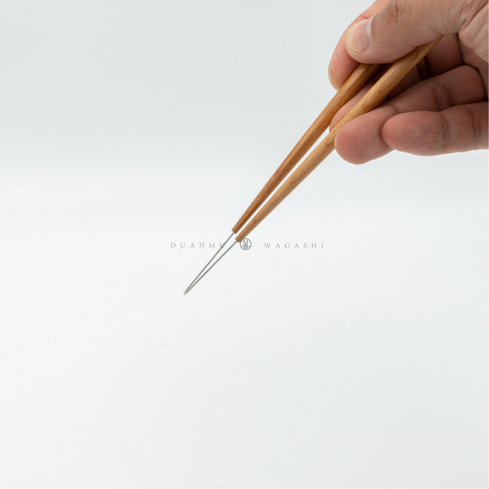 Japanese Wagashi Tool Fine Craft Needle Cut Chrysanthemum Serving Wood