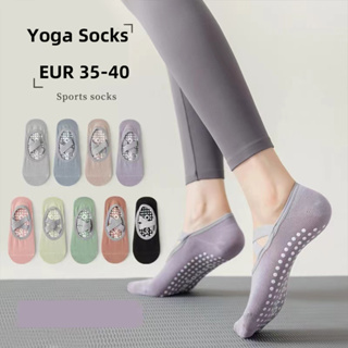 Five Toes Yoga Socks Women Backless Breathable Bandage Cotton Dance Sports  Socks Silicone Non-slip Toeless