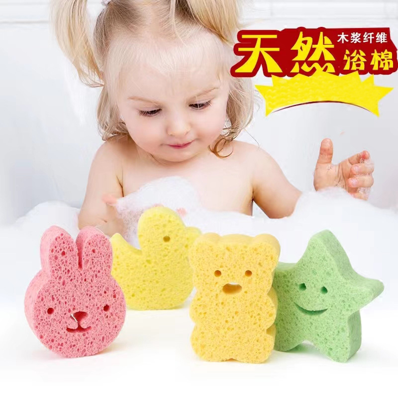 Ready Stock Newborn Baby Bath Sponge Body Scrub Sponge Cartoon Rabbit ...