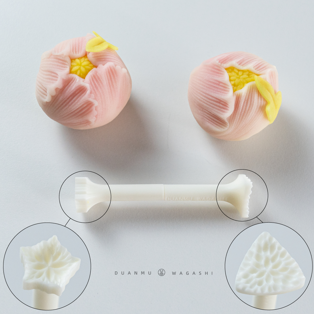Japanese wagashi Tool DoubleHeaded Peony Flower Core Stick Resin Steak