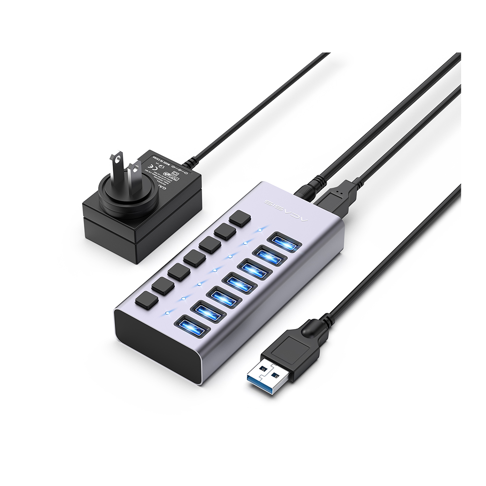 ACASIS USB 3.0 16ポートハブ ACASIS 16 Port USB 3.0 HUB Support BC1.2 Charging with 12V Power