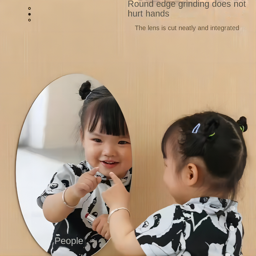Acrylic soft mirror oval wall stickers, selfadhesive bathroom mirror