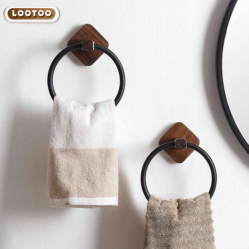 LooToo Nordic Style Solid Wood Towel Circle Bathroom Toilet Solid Wood ...