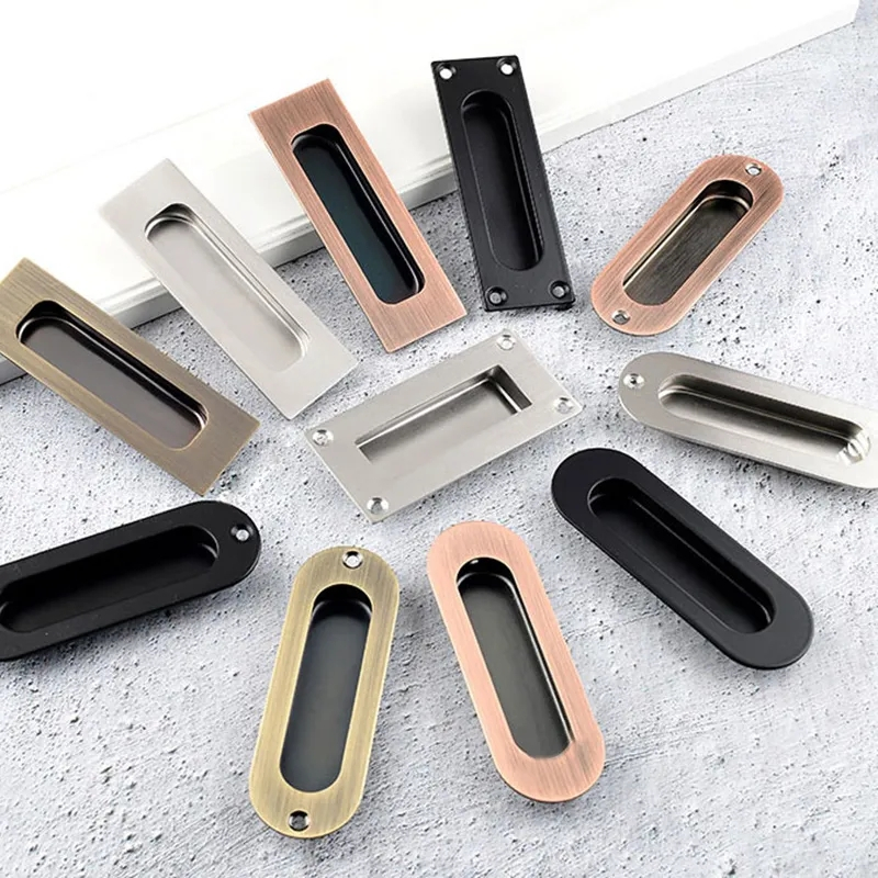 Stainless Steel Sliding Door Handle, Embedded Concealed Door Knobs ...