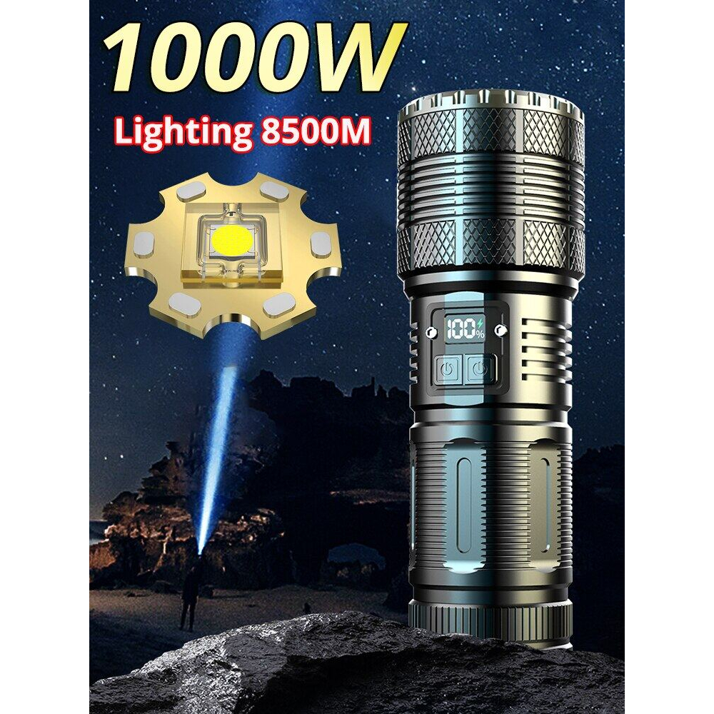 12000000LM 1000W flashlights heavy duty japan emergency light rechargeable led light tactical