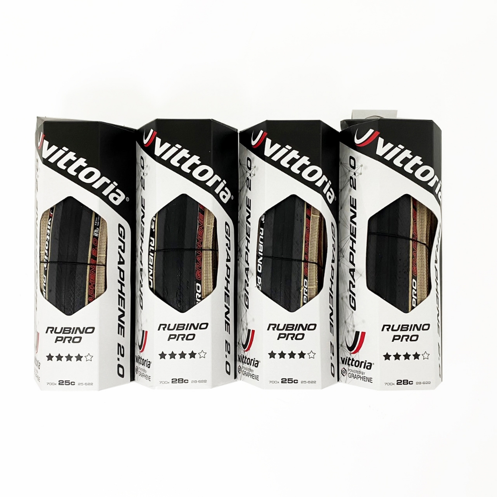 2 Copertoni Vittoria Rubino PRO IV G2.0 Graphene 700x25C - Rosso/Nero - Pieghevoli