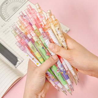 Cute Mini Metal pencil 0.7/0.5mm black yellow pink blue short student  writing Mechanical automatic pencil with 30PCS refills
