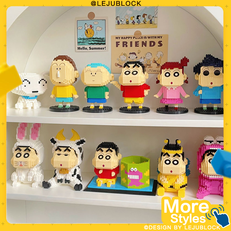 【LEJUBLOCK】Crayon Shinchan building blocks toys for kids Shiro Jigsaw ...