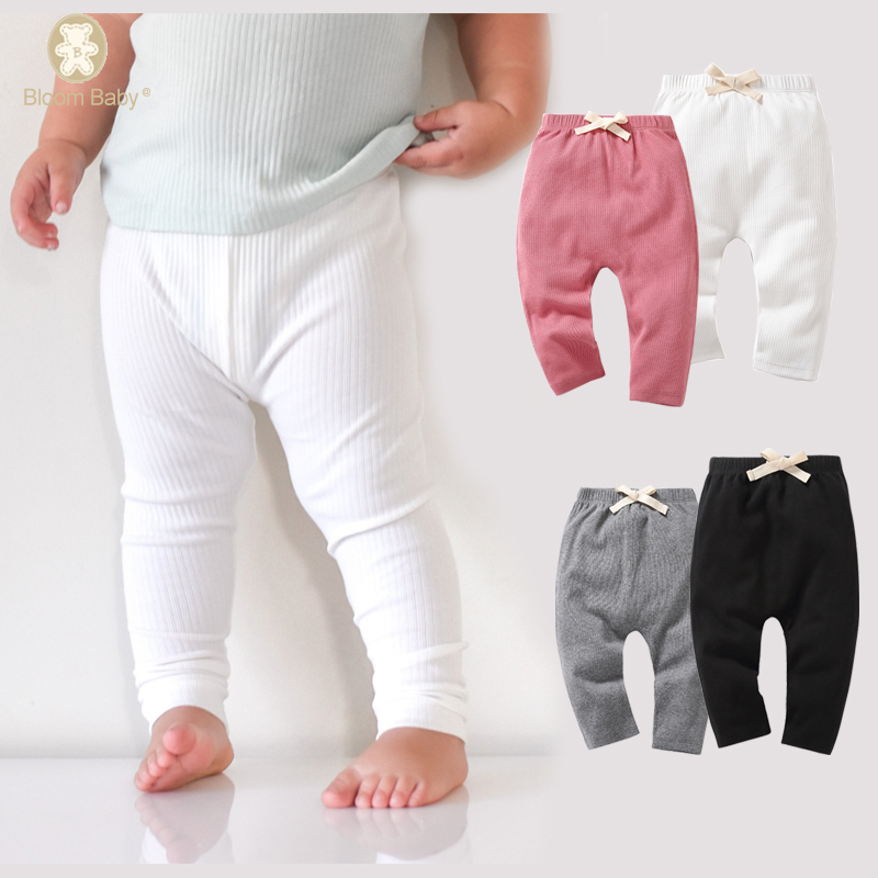 0M 24M Baby Pant Newborn Baby Long Pants Boys Girls Cotton Loose Leggings Summer white Cotton Striped Waist Trousers Toddler Shorts Shopee Singapore