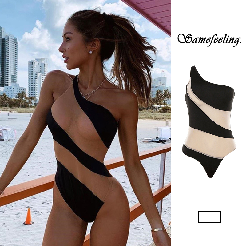 New One-Piece Swimsuit Women's Pure Color Tight Small Chest Push up Covered  Belly Swimsuit - AliExpress