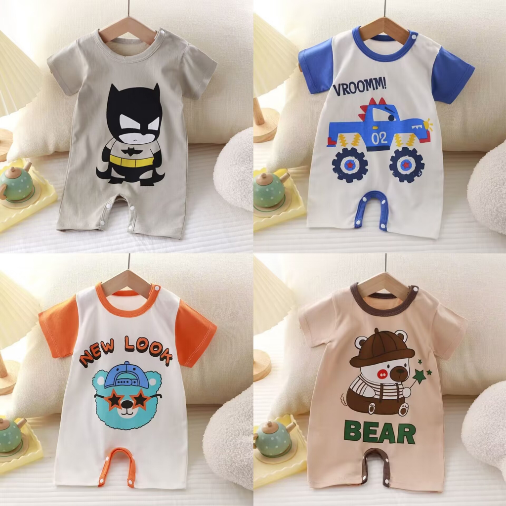 Ready stock baby rompers Newborn jumpsuit Infant Baby Boy Girl Short sleeve kids clothes Shopee Singapore