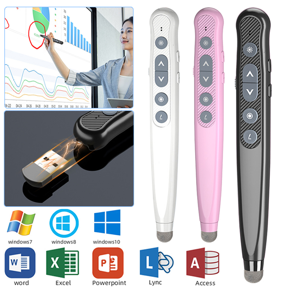 Capacitive Stylus Wireless Presenter Clicker Zoom In Digital PPT Laser