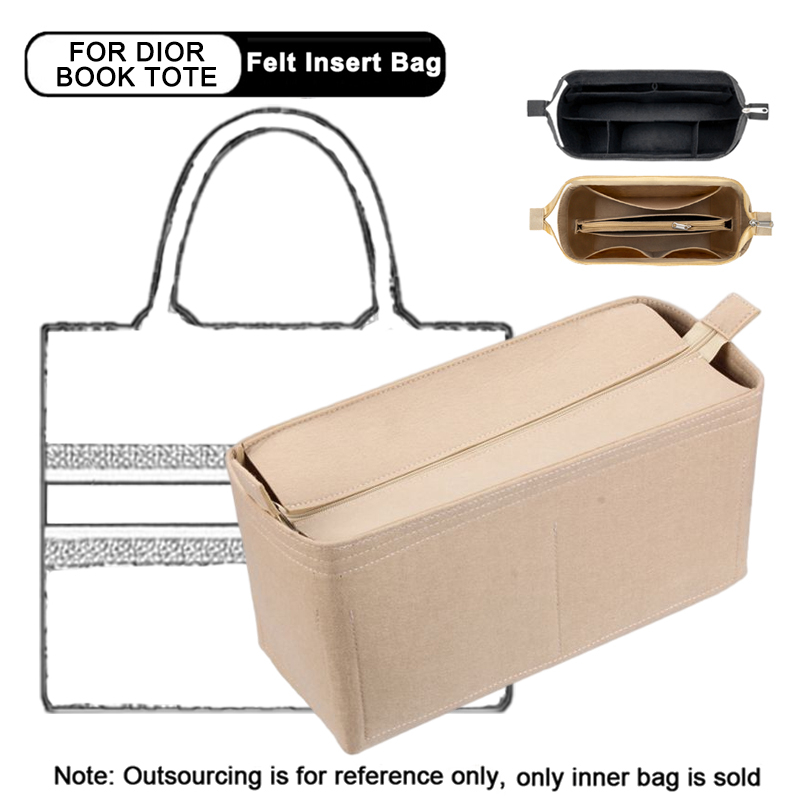 Purse Organizer Insert Handbags,Book Tote Bag Felt Bag Organizer for Tote, Handbag  Organizer Inside Liner Fit Medium (Large Book Tote, Wine)