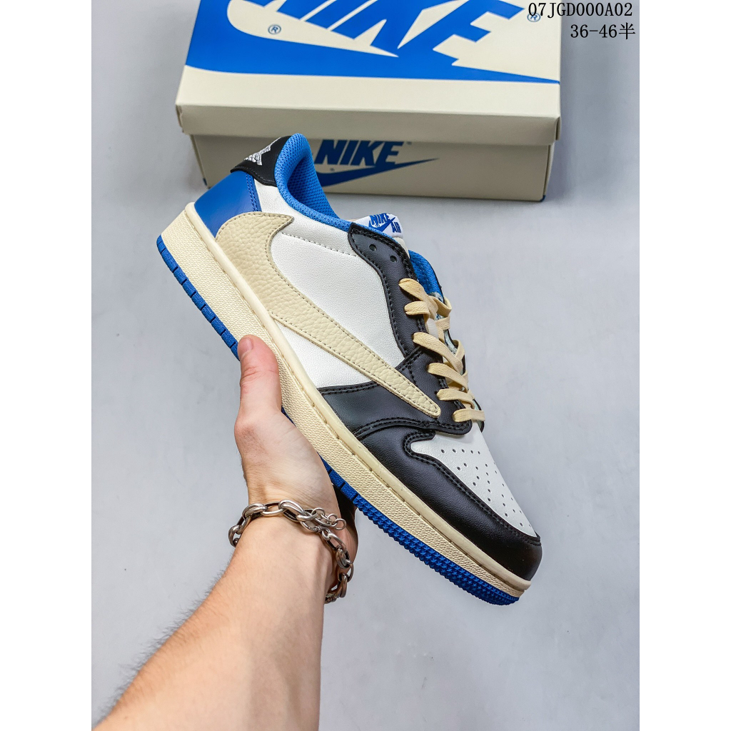 Travis Scott X Air Jordan 1 Low Sail Black Hooked Jordan Basketball