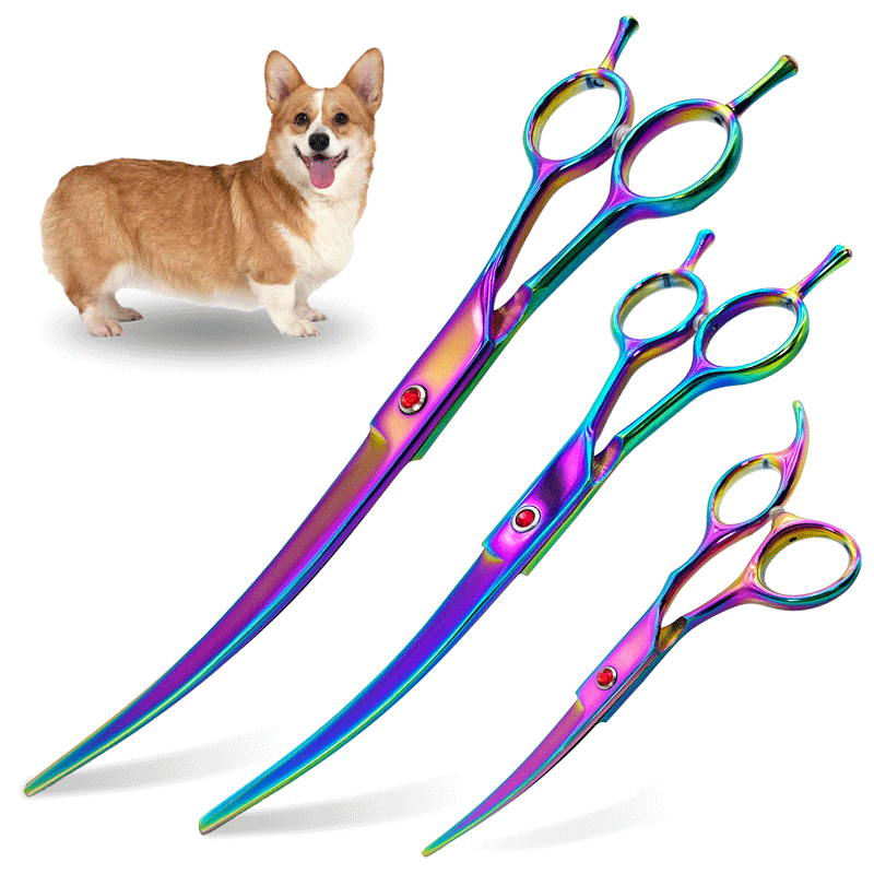 8.5 inch Pet Hair Grooming Scissors, Dog Curved Scissors, Right/Left