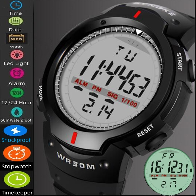 Synoke Men's Digital Sport's Watch 5 ATM Waterproof Shockproof Led