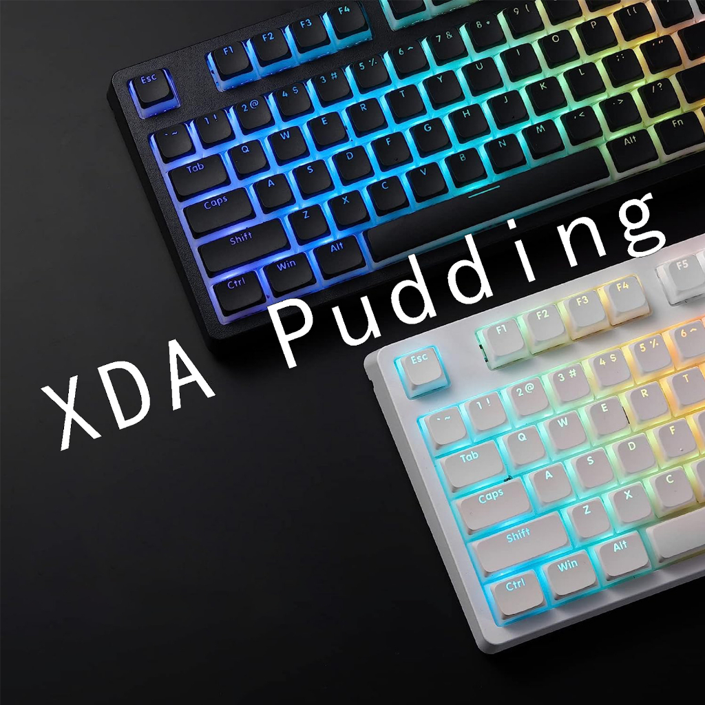 XDA Profile Pudding Keycaps Set, PBT Double Shot Translucent for ISO ...