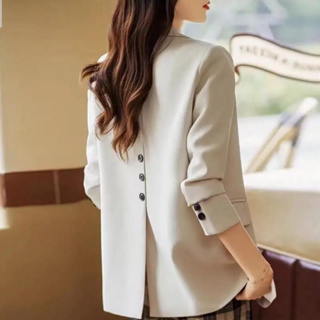 Women One Button Blazers Slim Fit OL Mid Long Jacket Suit Coat Chic Hot  Korean