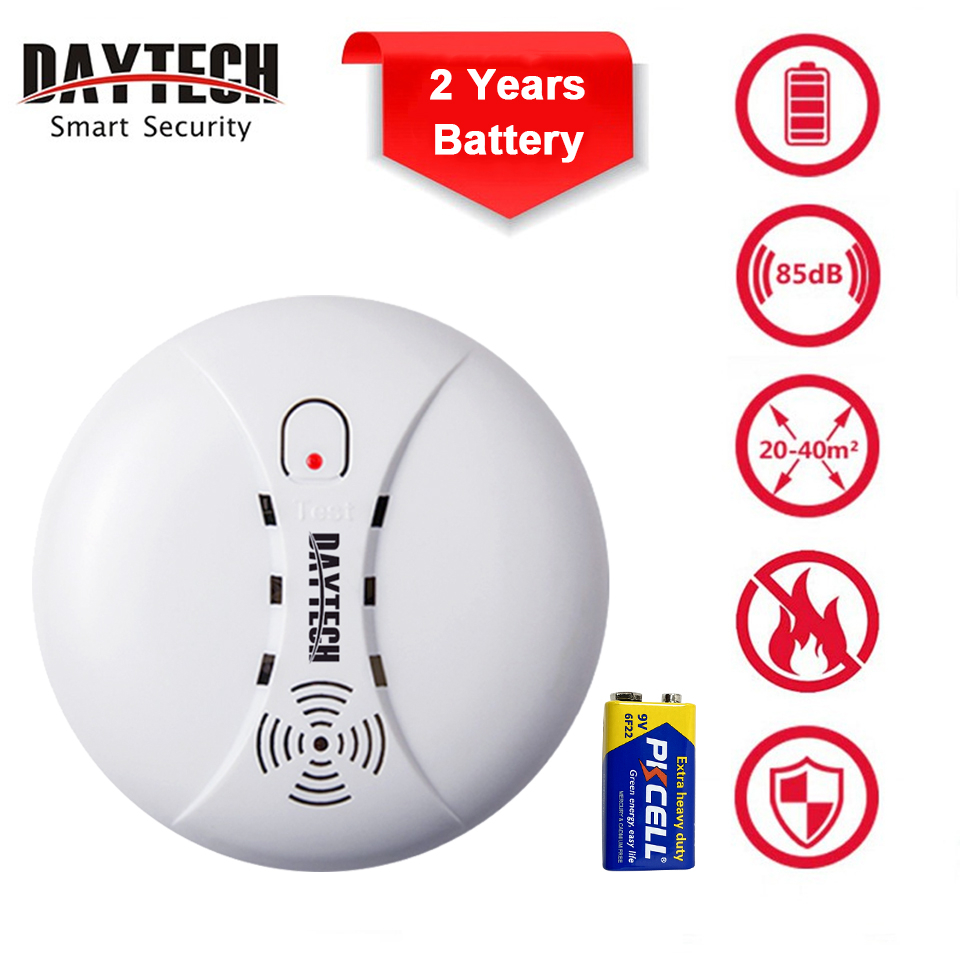 【HOT】DAYTECH Smoke Detector Wireless Smoke Sensor Fire Detector Home ...