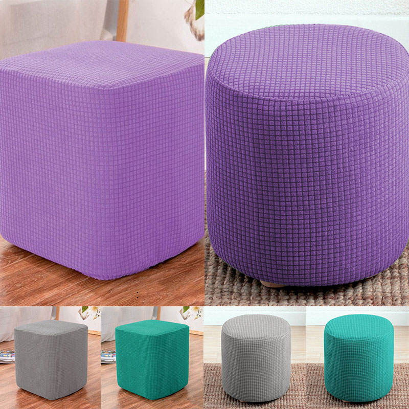 Bifaunvogel Ottoman Cover Square Velvet Storage Ottoman Slipcovers Thick Stretch Footrest Foot Stool Covers Protector With Elastic Band(Large-Yellow