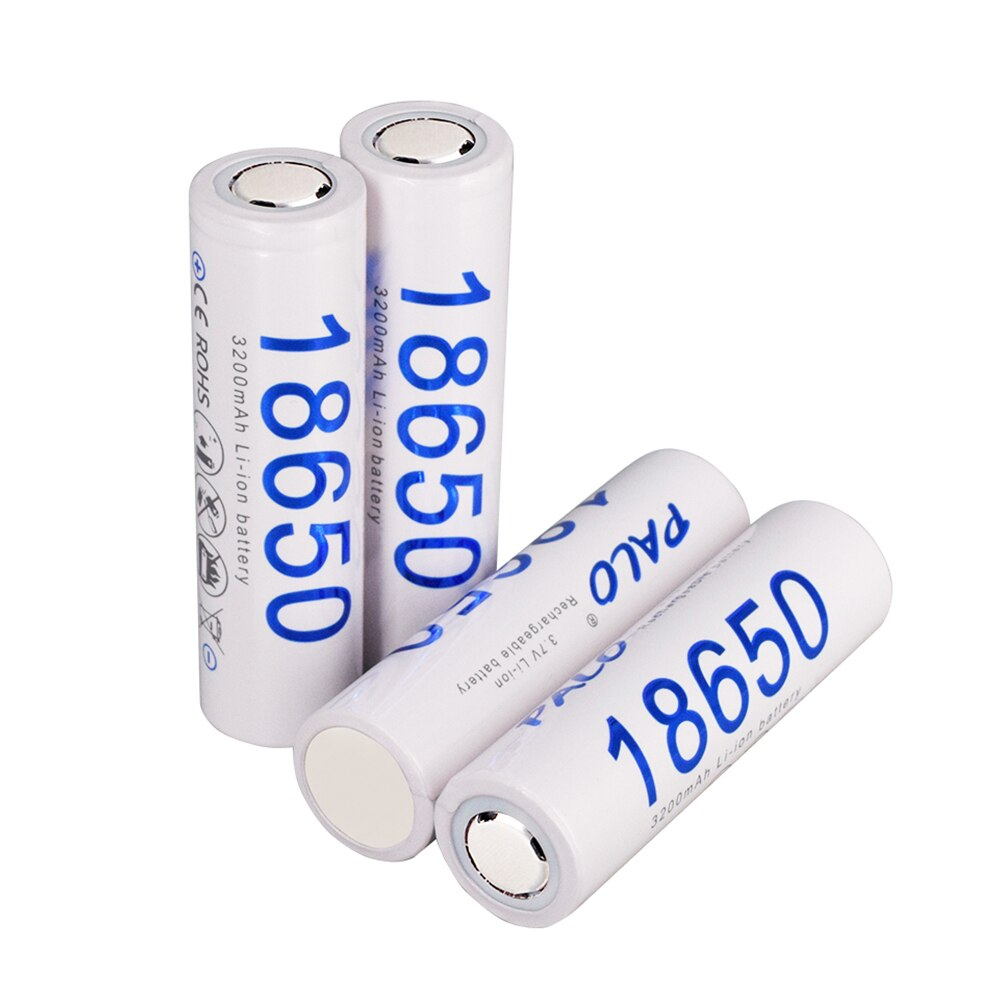 PALO 18650 Rechargeable Liion Battery 3.7V 3200mAh For Flashlight