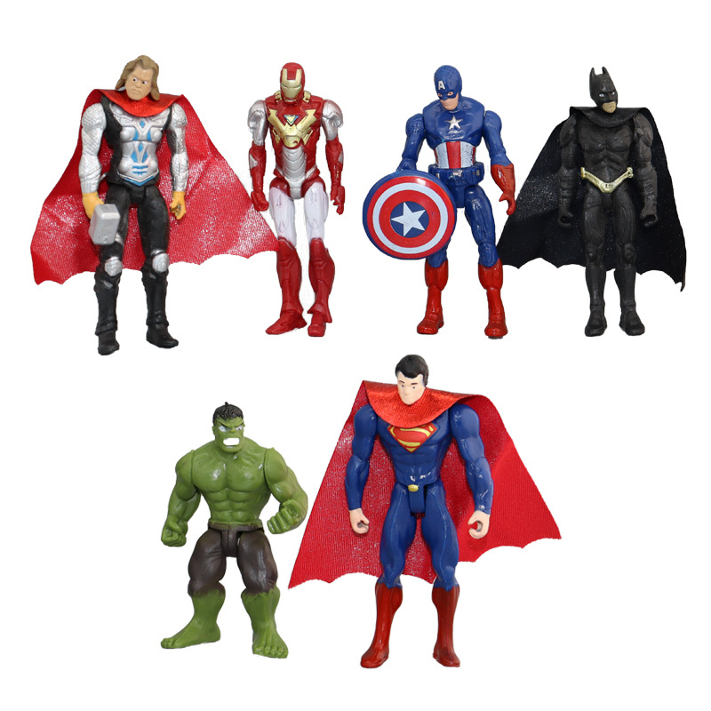 6Pcs/Set 8-10cm Anime The avengers Iron Man Thor Hulk Captain America ...