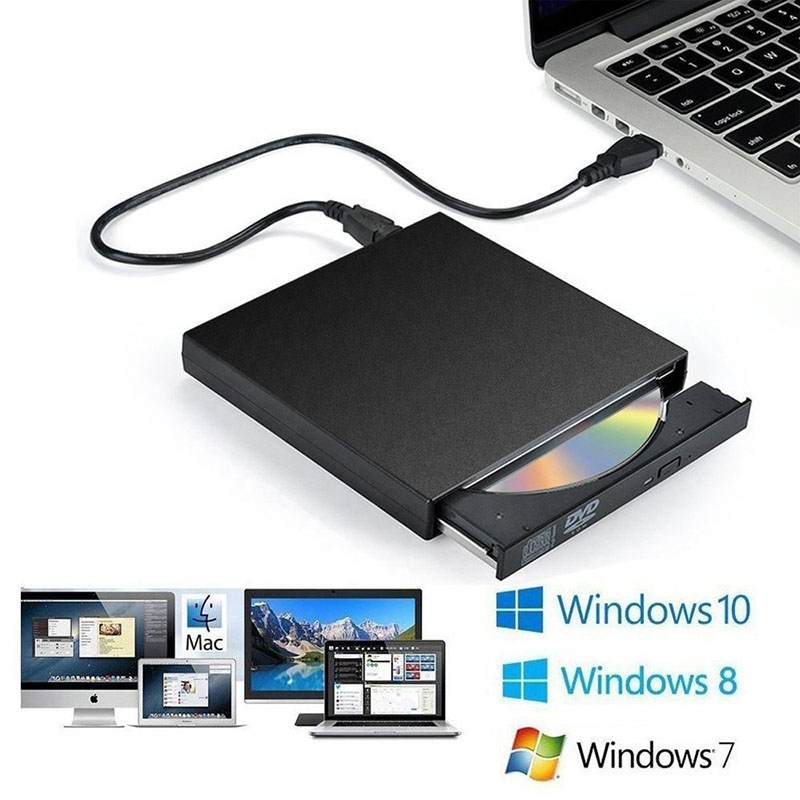 USB 2.0 Portable External DVD Optical Drive CD/DVD-ROM CD/DVD-RW Player ...