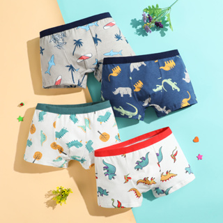 5 Pcs/Lot Boys Underwear Shorts Young Dinosaur Panties Kids Solid