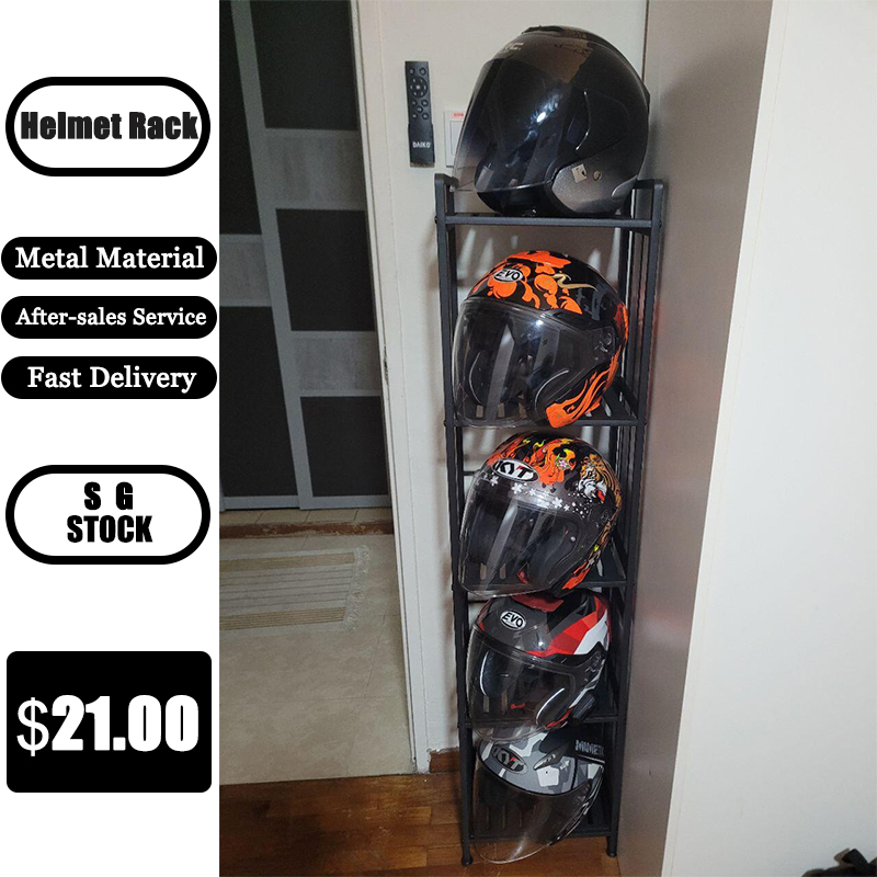 (SG STOCK)Helmet Rack /Motorcycle Bicycle Helmet Hat Rack /Hat Storage ...