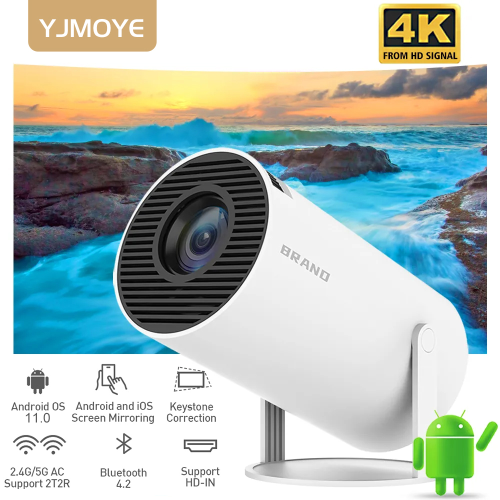 YJMOYE HY300 Mini Projector with WiFi and Bluetooth 1080P Full HD Smart