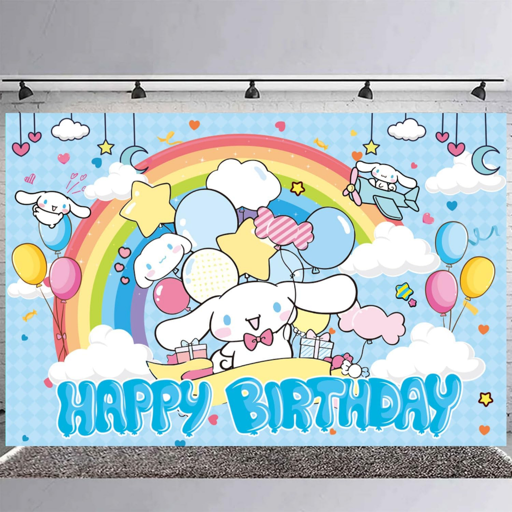 7x5ft Cinnamoroll Birthday Photography Backdrop Cinnamoroll Birthday ...