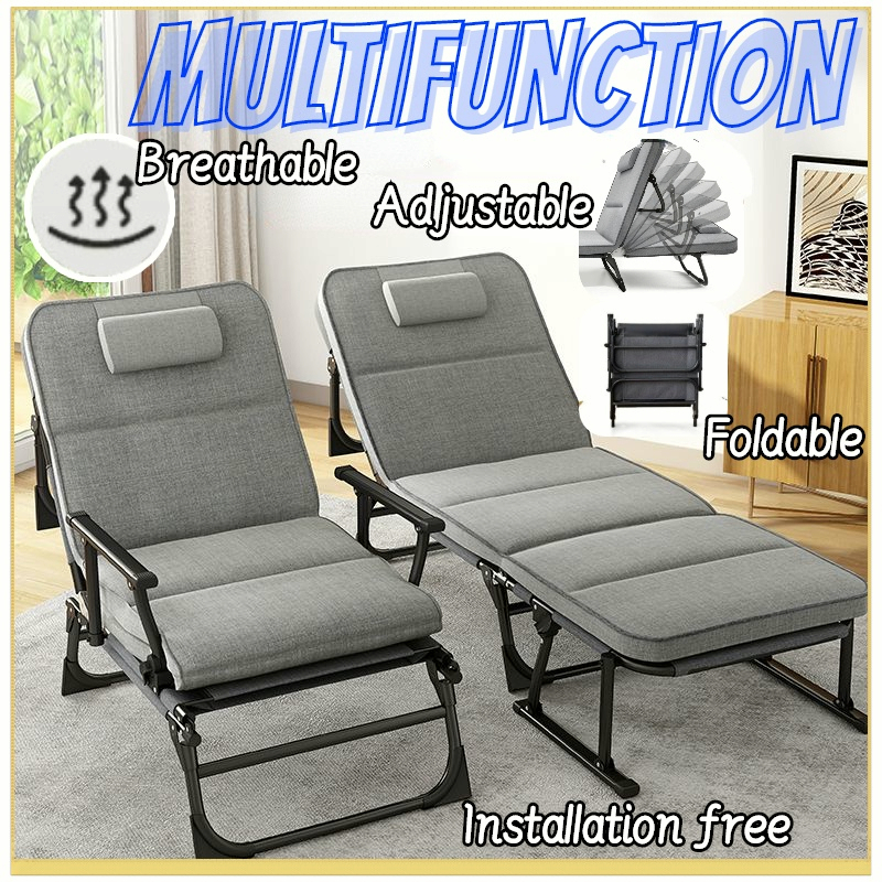 【Multifunction&Adjustable】Foldable bed Folding bed Lounge chair