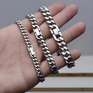 Mens cuban clearance link silver chain