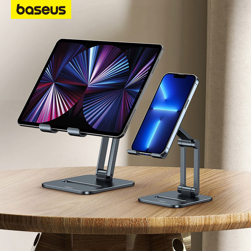 Baseus Desktop Biaxial Foldable Metal Stand for Phones Grey with Built ...