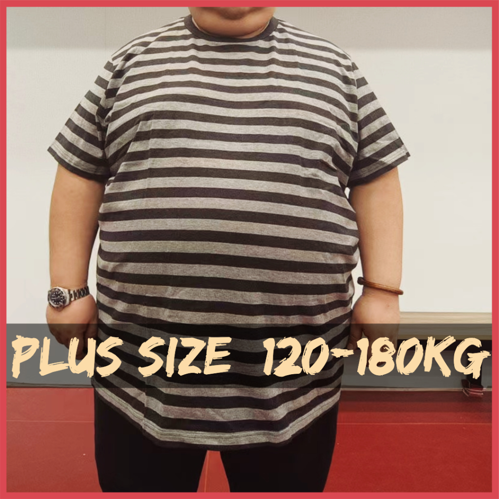 【Plus Size】120-180KG Men Oversized Big Size Pure Cotton Stripes Short ...